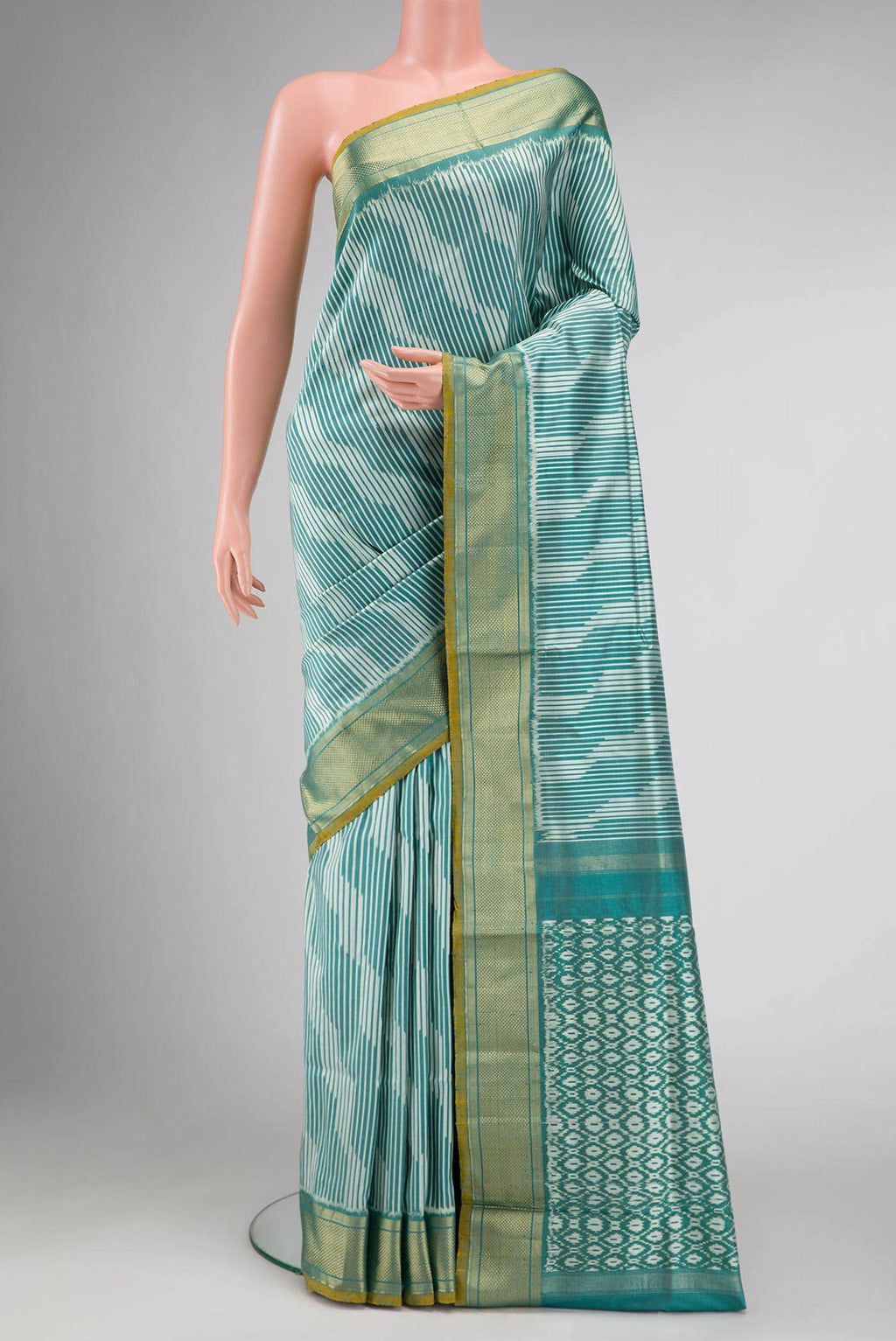 Light Blue Double Ikat Saree