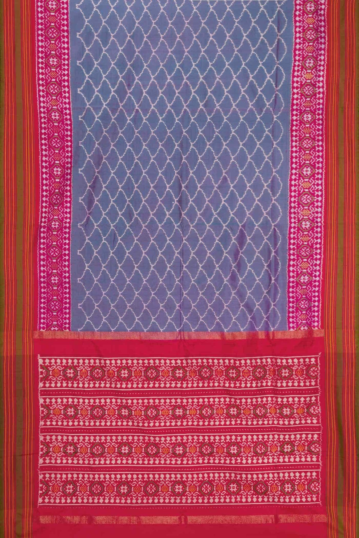 Purple Dual Tone Double Ikat Saree