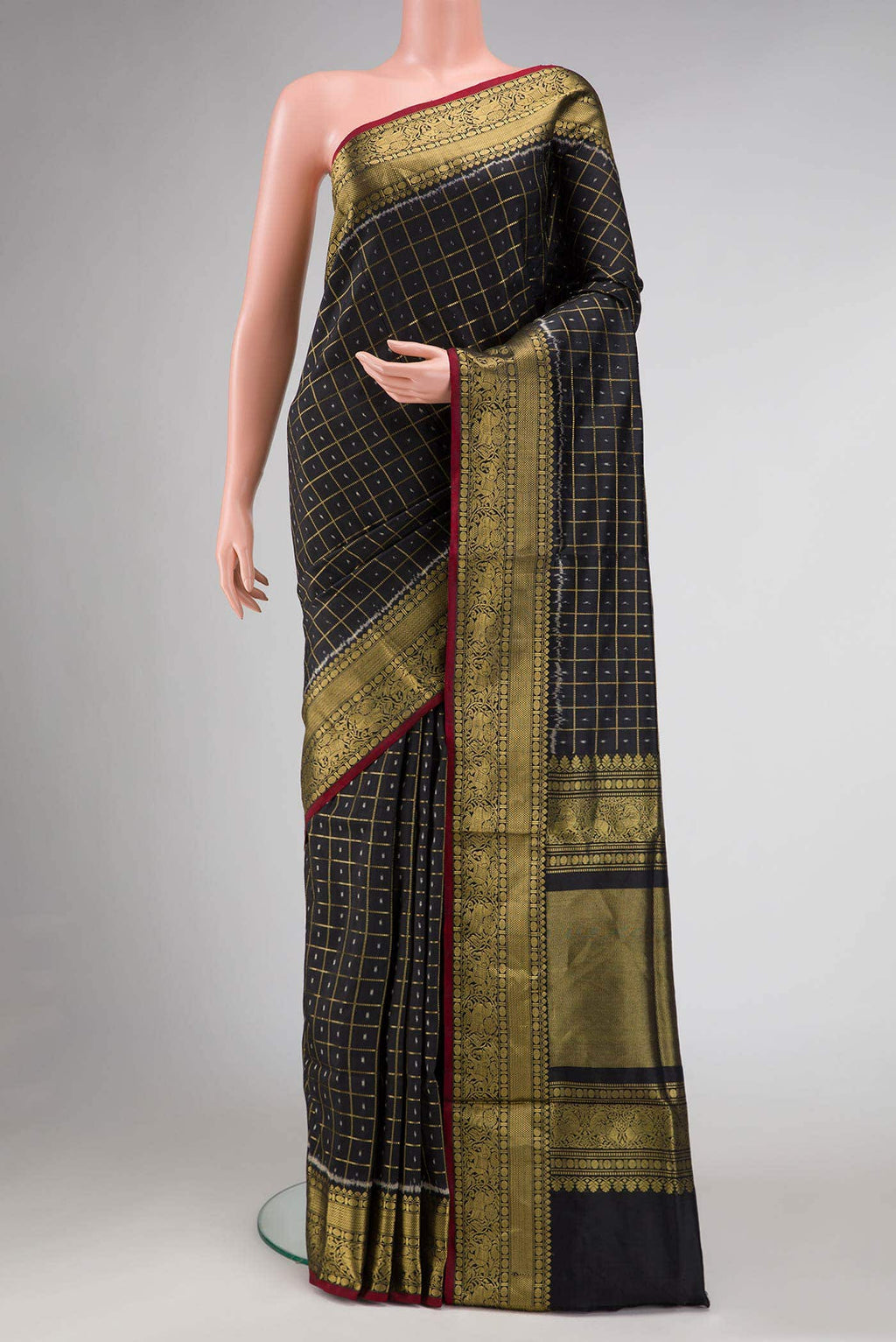 Black Double Ikat Saree