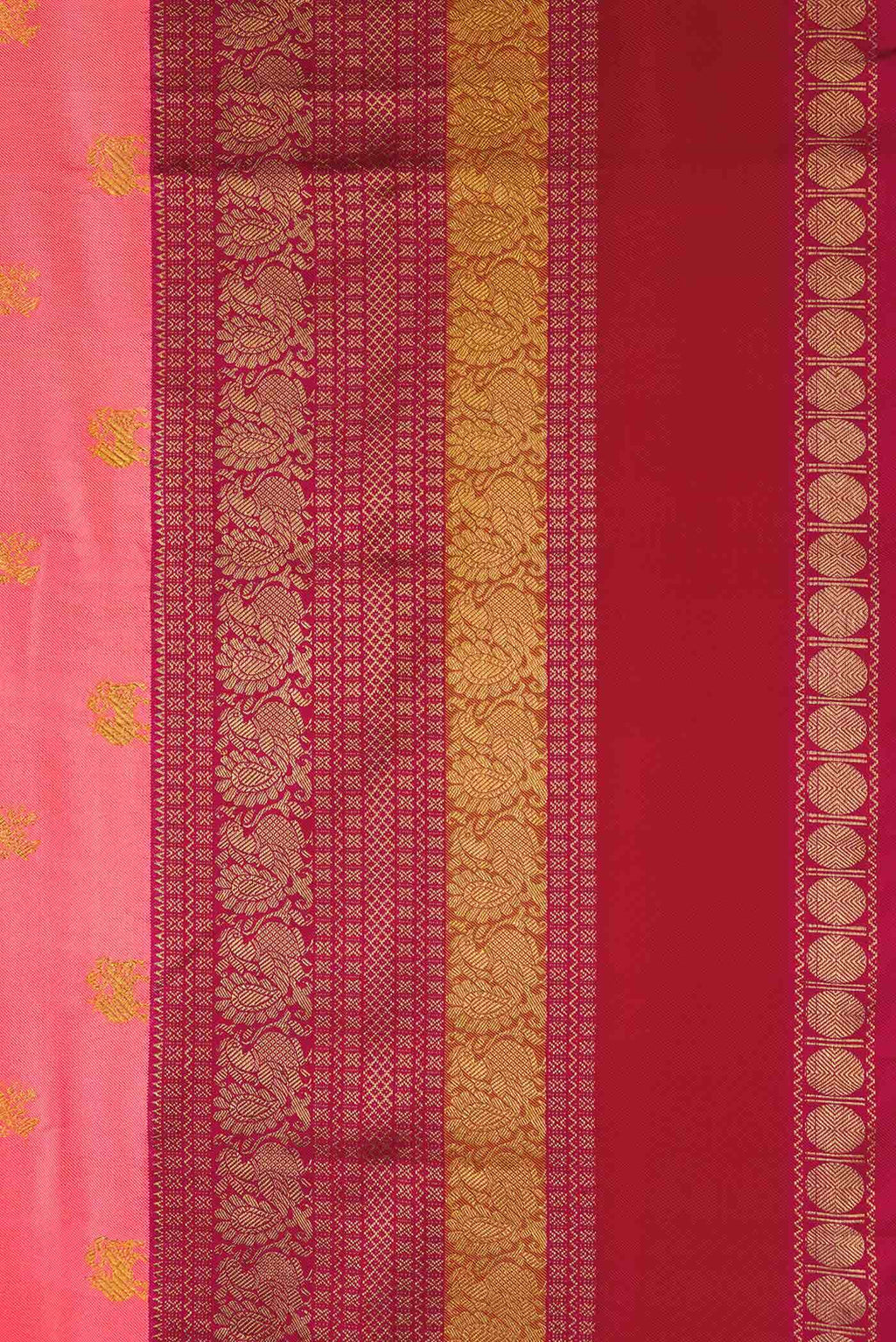 Peach Double Ikat Saree