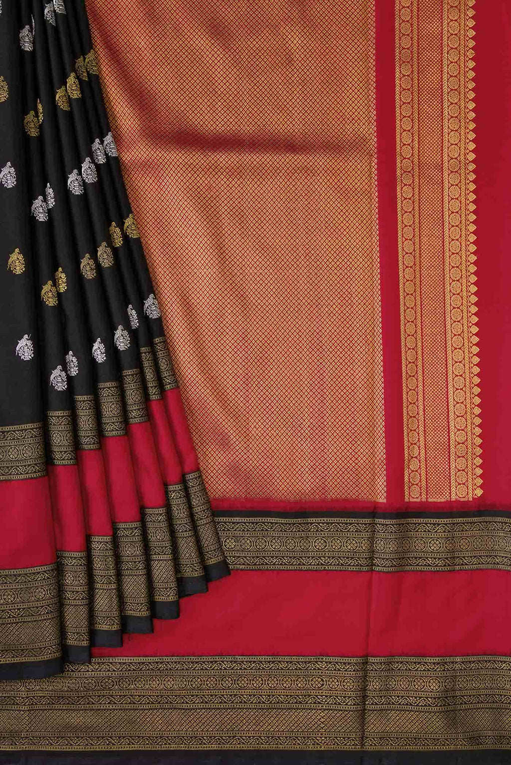 Black Double Ikat Saree