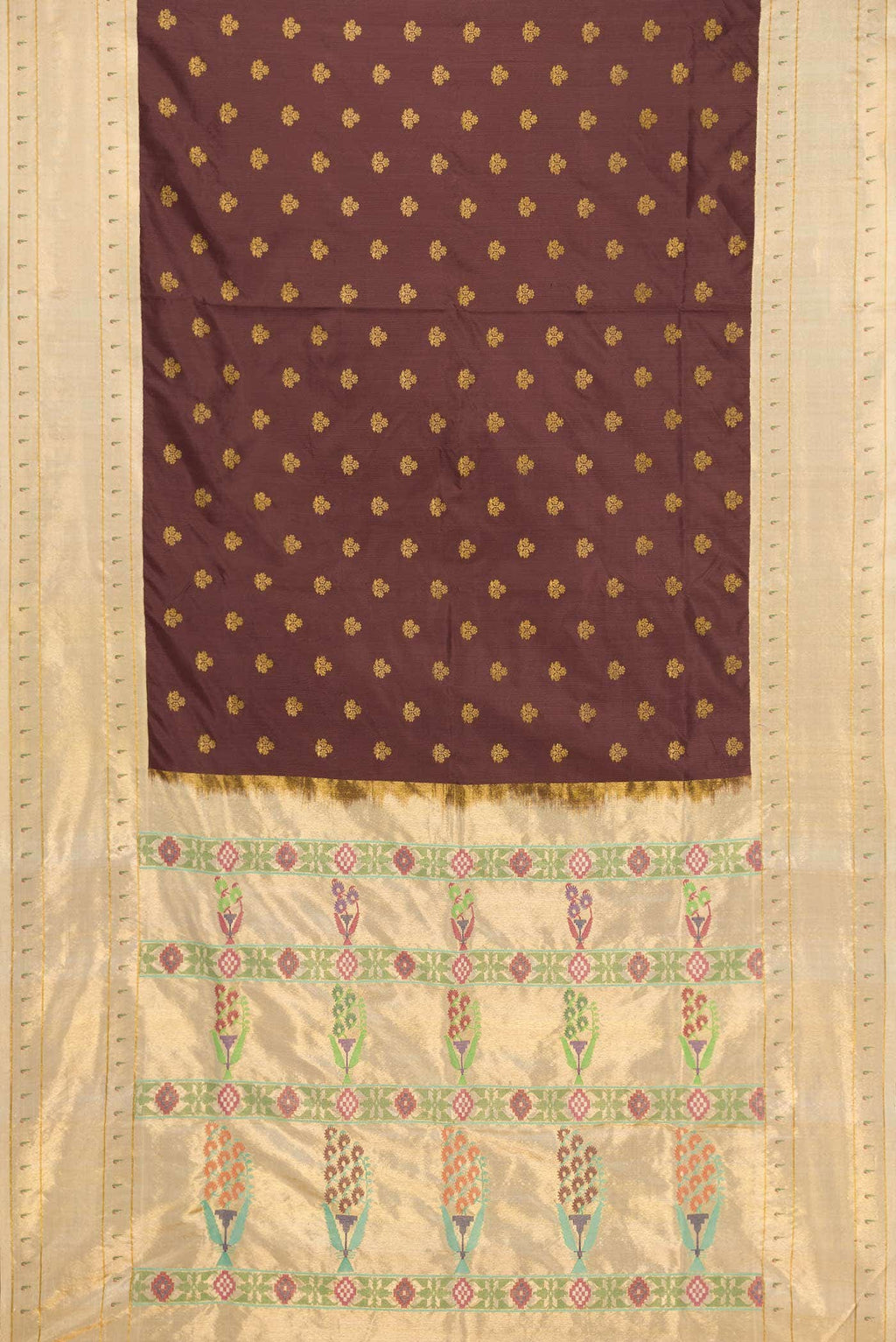 Coffee Brown Paithani Silk Saree