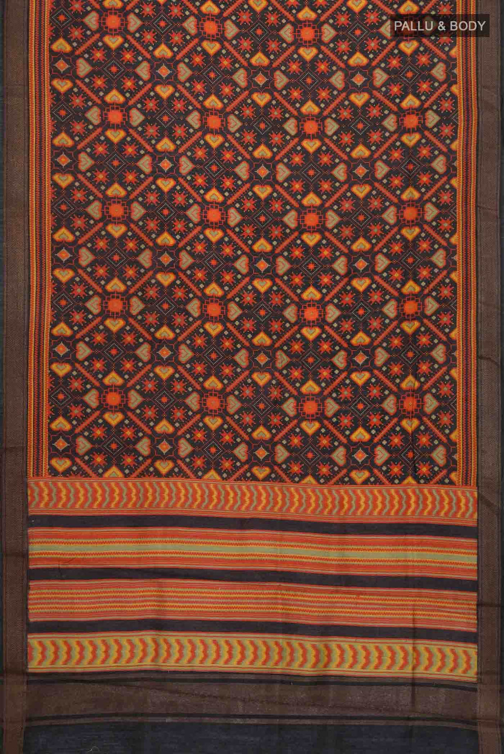 Black Bhagalpuri Tussar Silk Saree