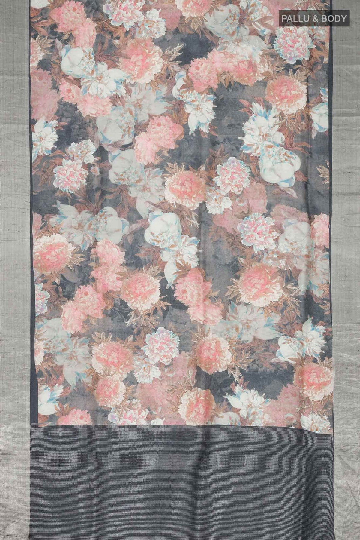 Blue Tussar Silk Saree