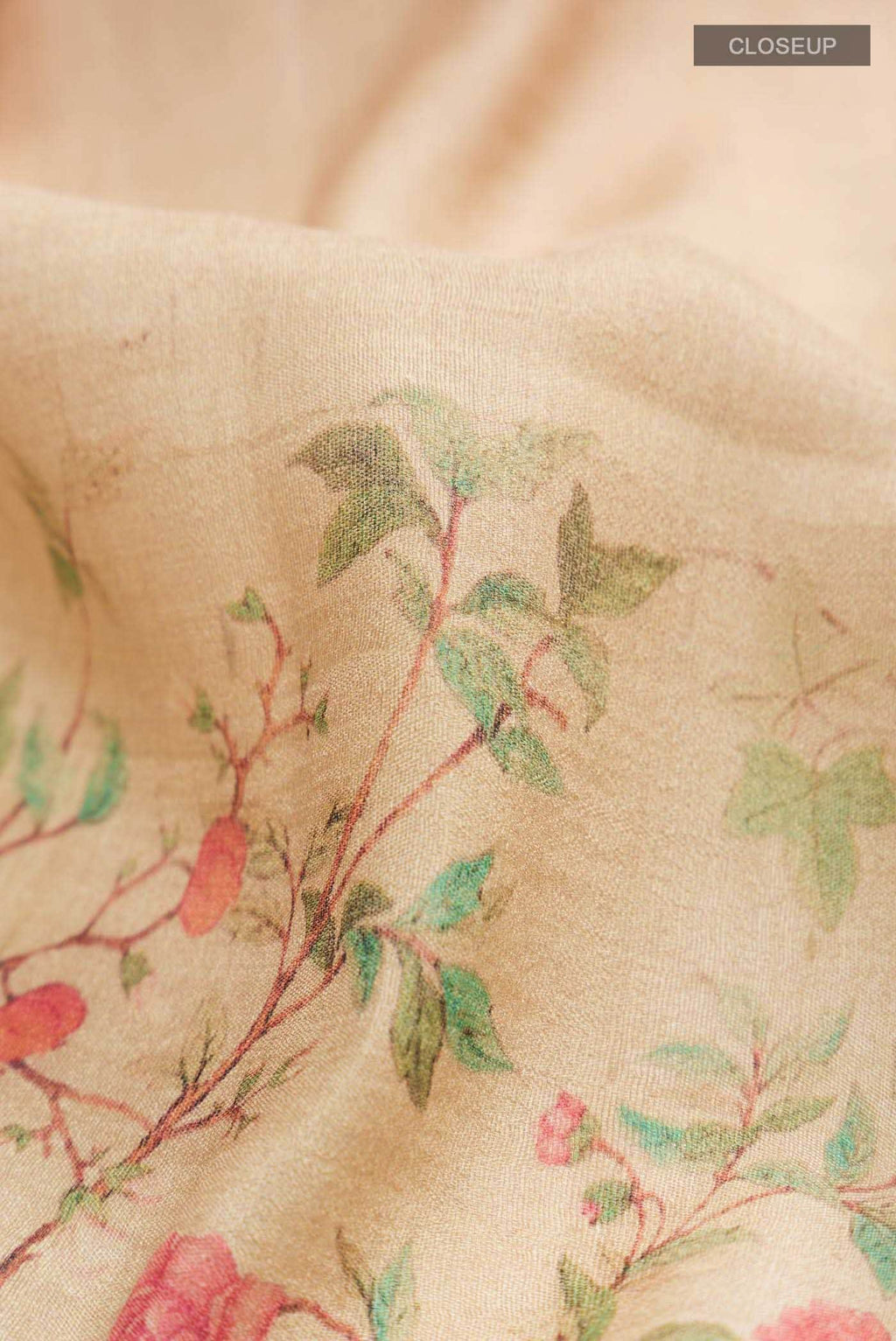 Beige Bhagalpuri Tussar Silk Saree