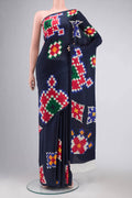 Navy Blue Satin Silk Saree
