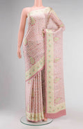 Mauve Satin Crepe Saree