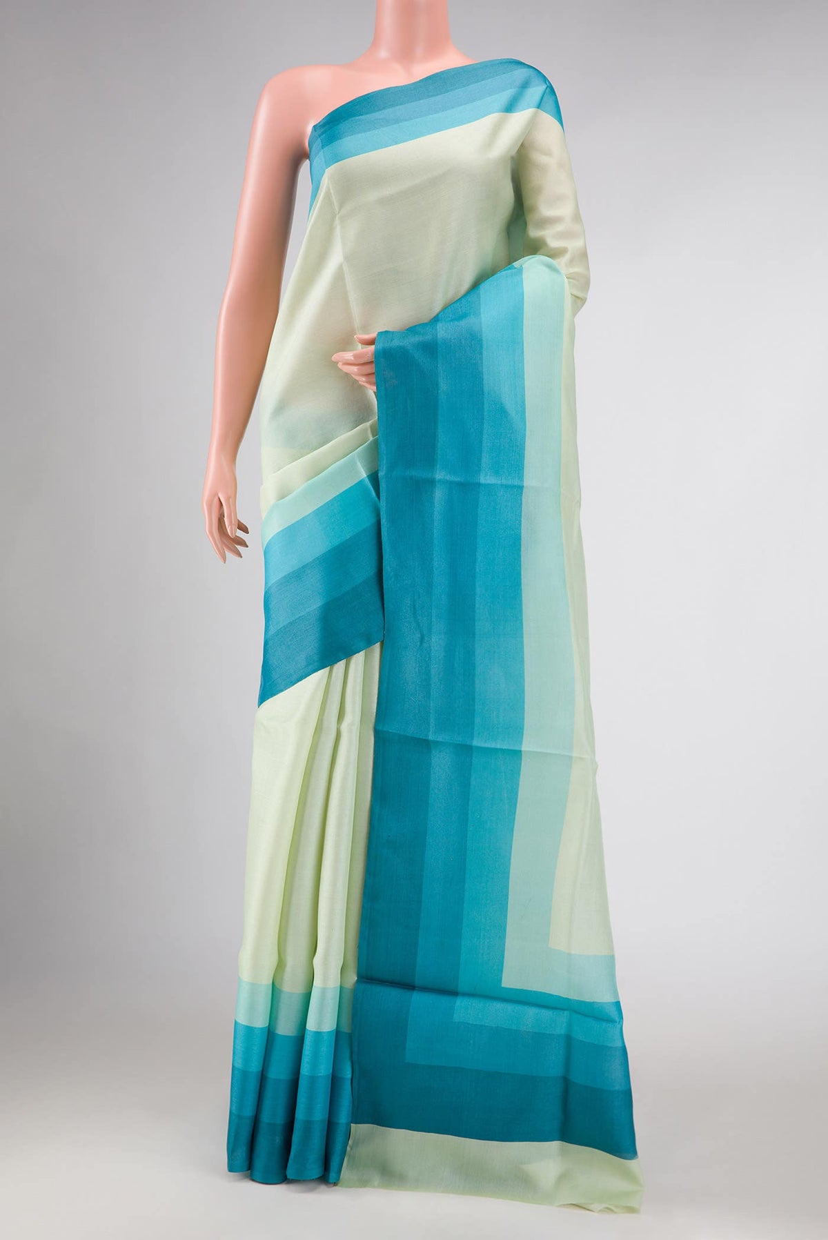 Light Green Tussar Silk Saree