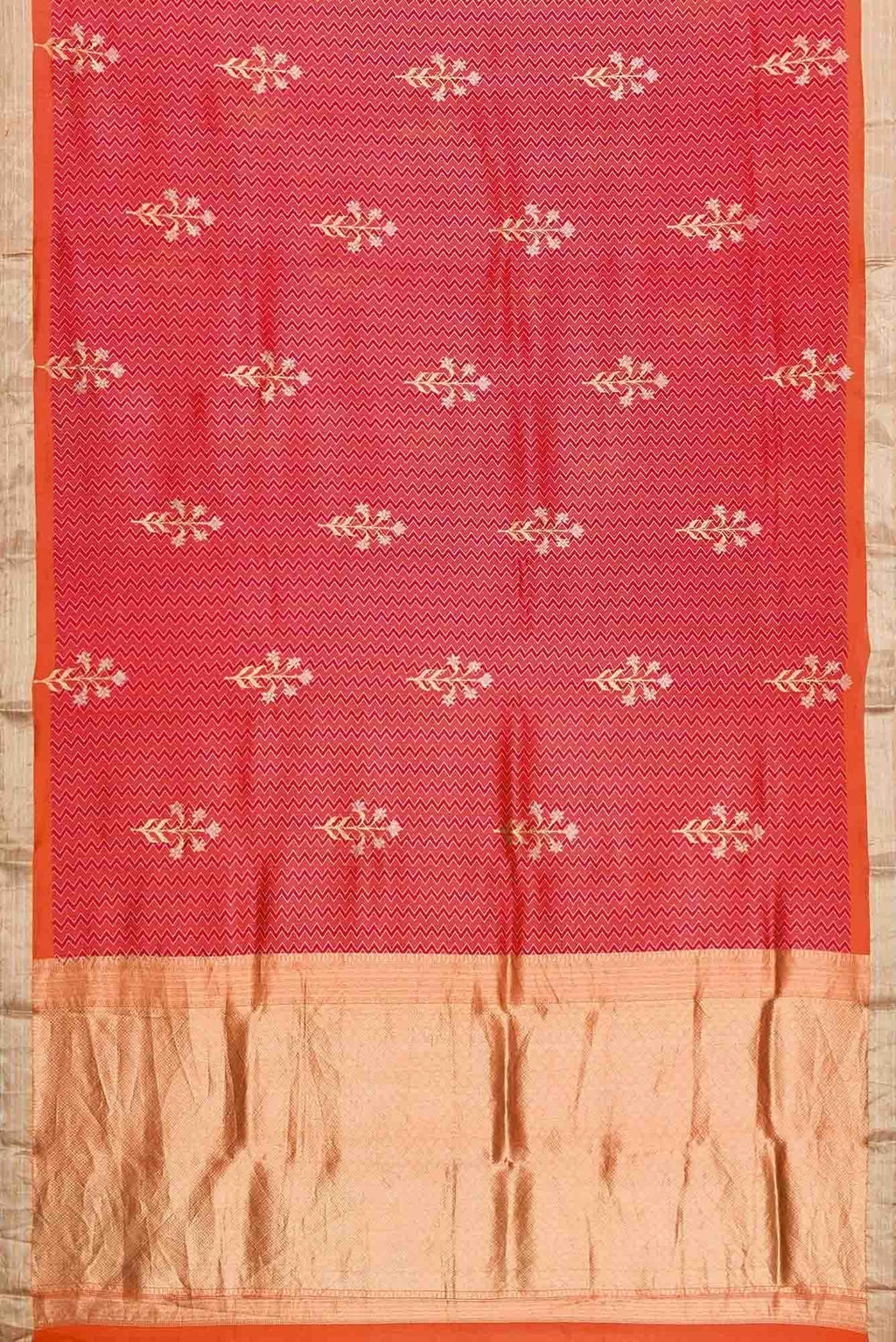 Orange Dual Tone Kanjivaram Silk Saree