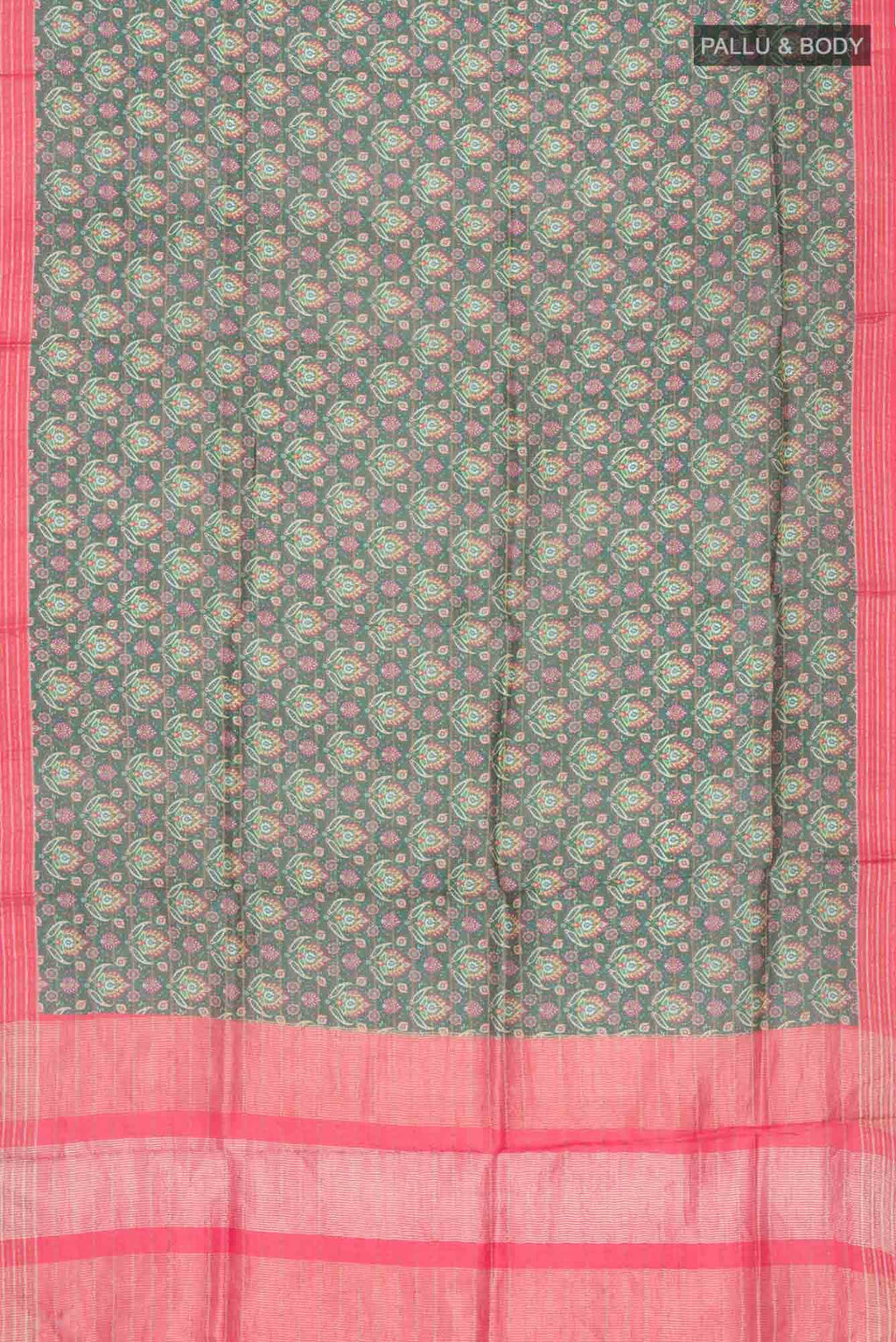 Davys Grey Tussar Silk Saree
