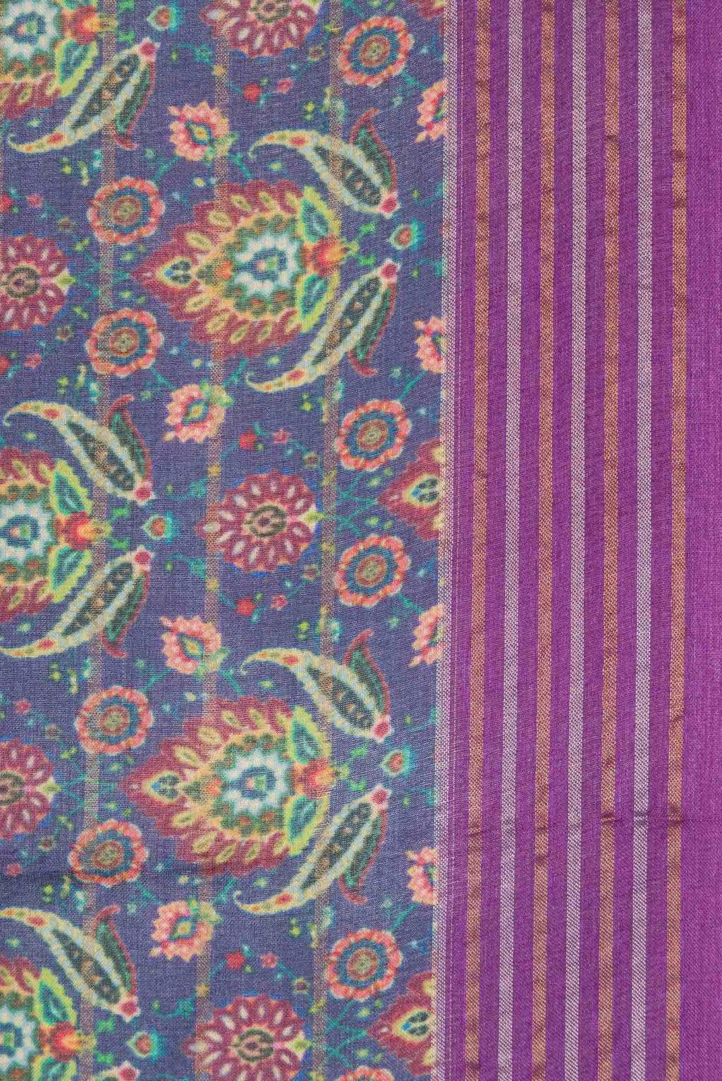 Blue Tussar Silk Saree