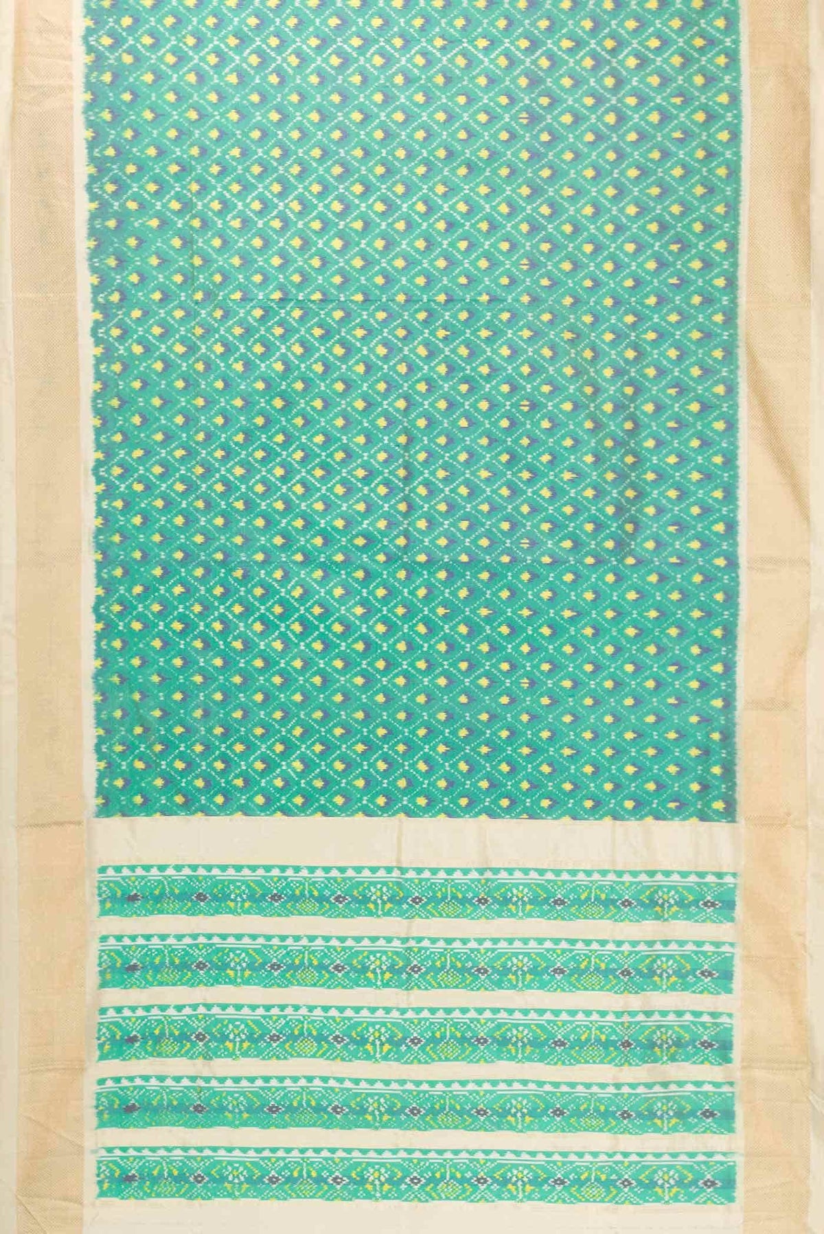 Green Dual Tone Double Ikat Saree
