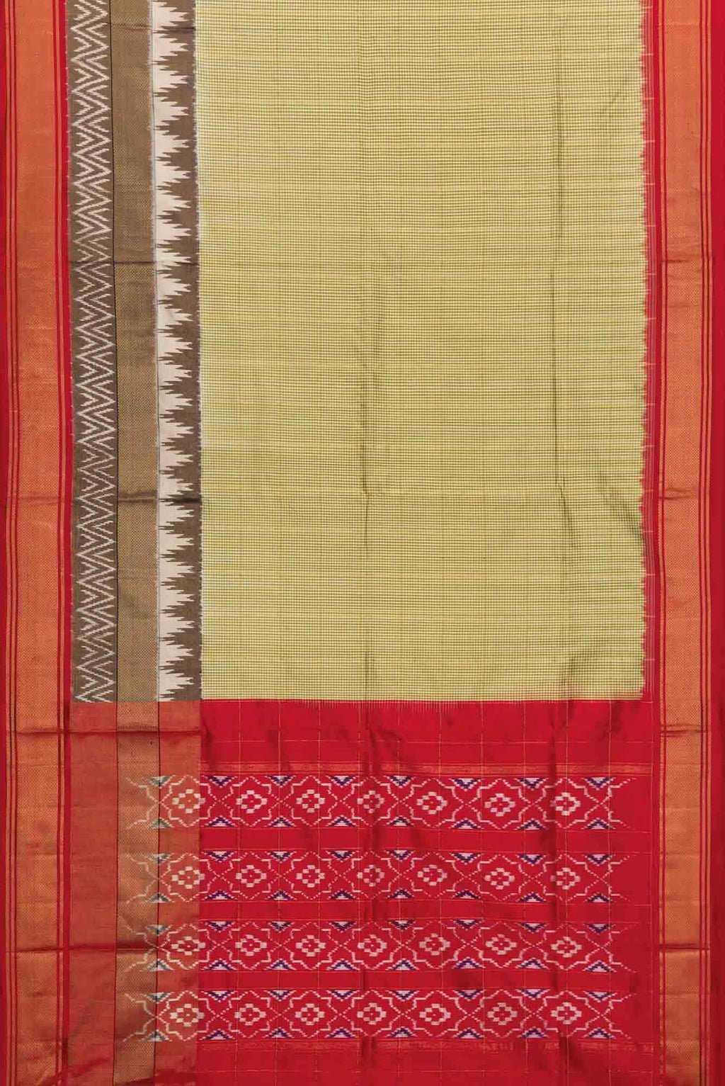 Green Dual Tone Double Ikat Saree