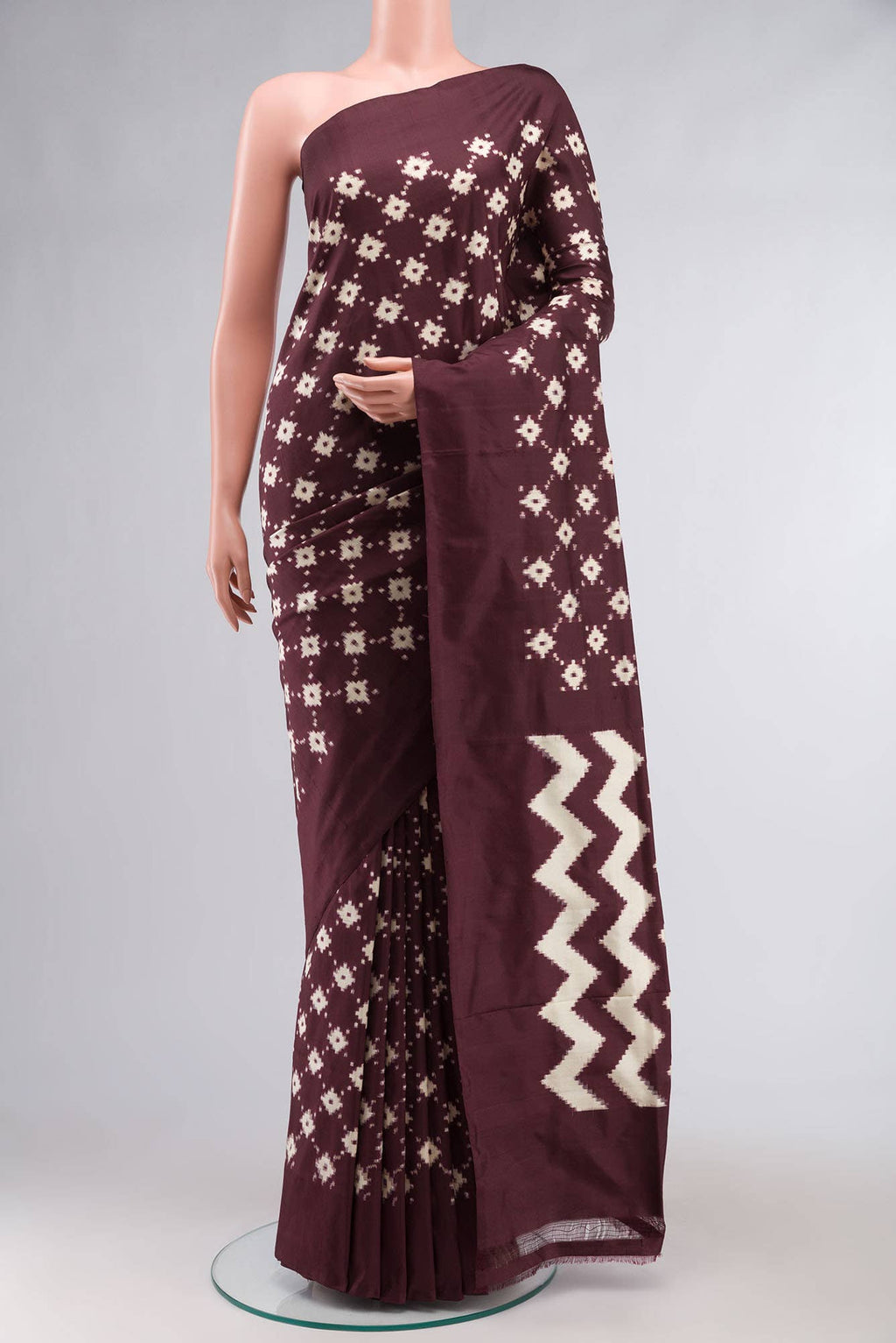 Brown Pochampally Silk Saree