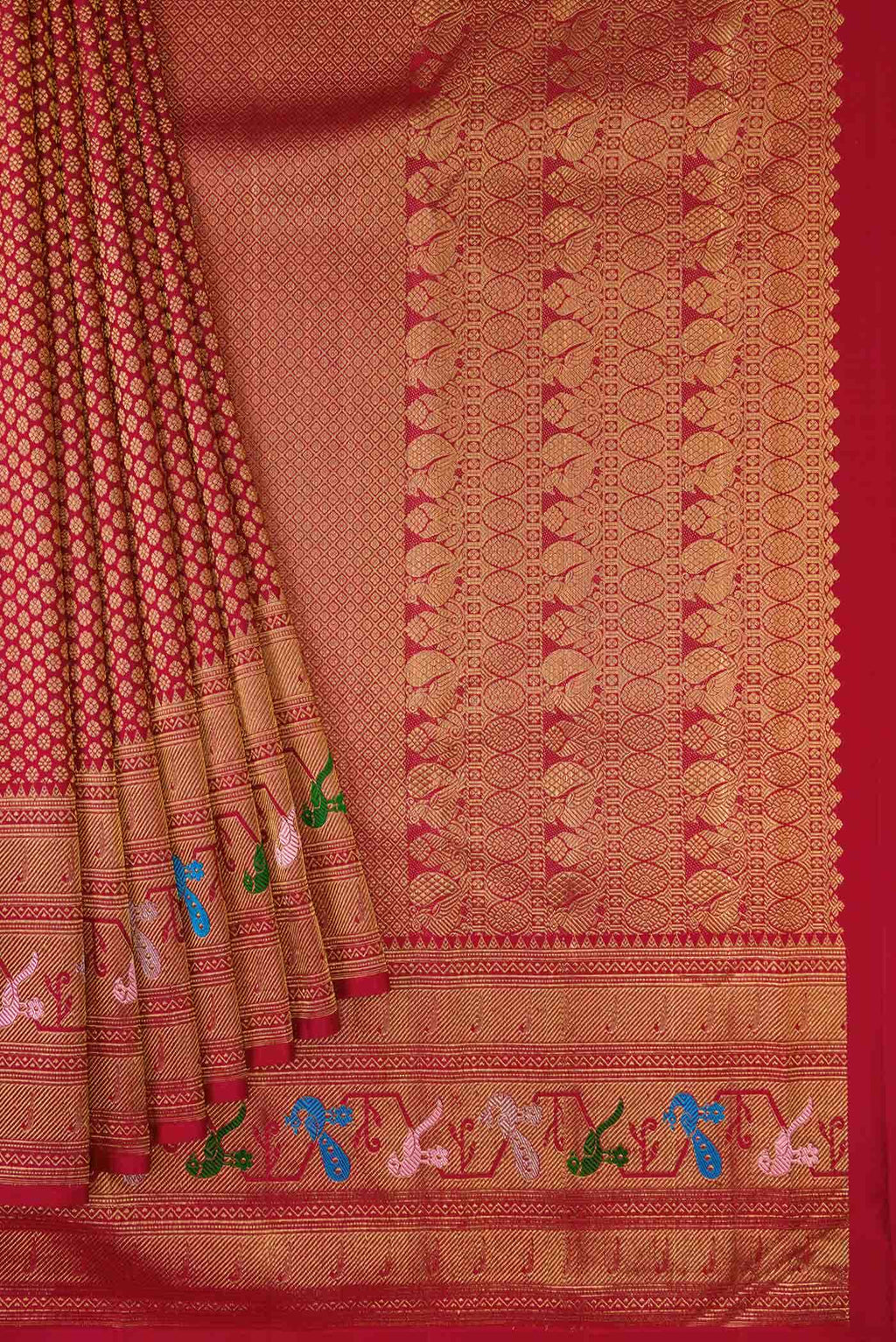 Maroon Kanchipuram Tissue Silk Saree