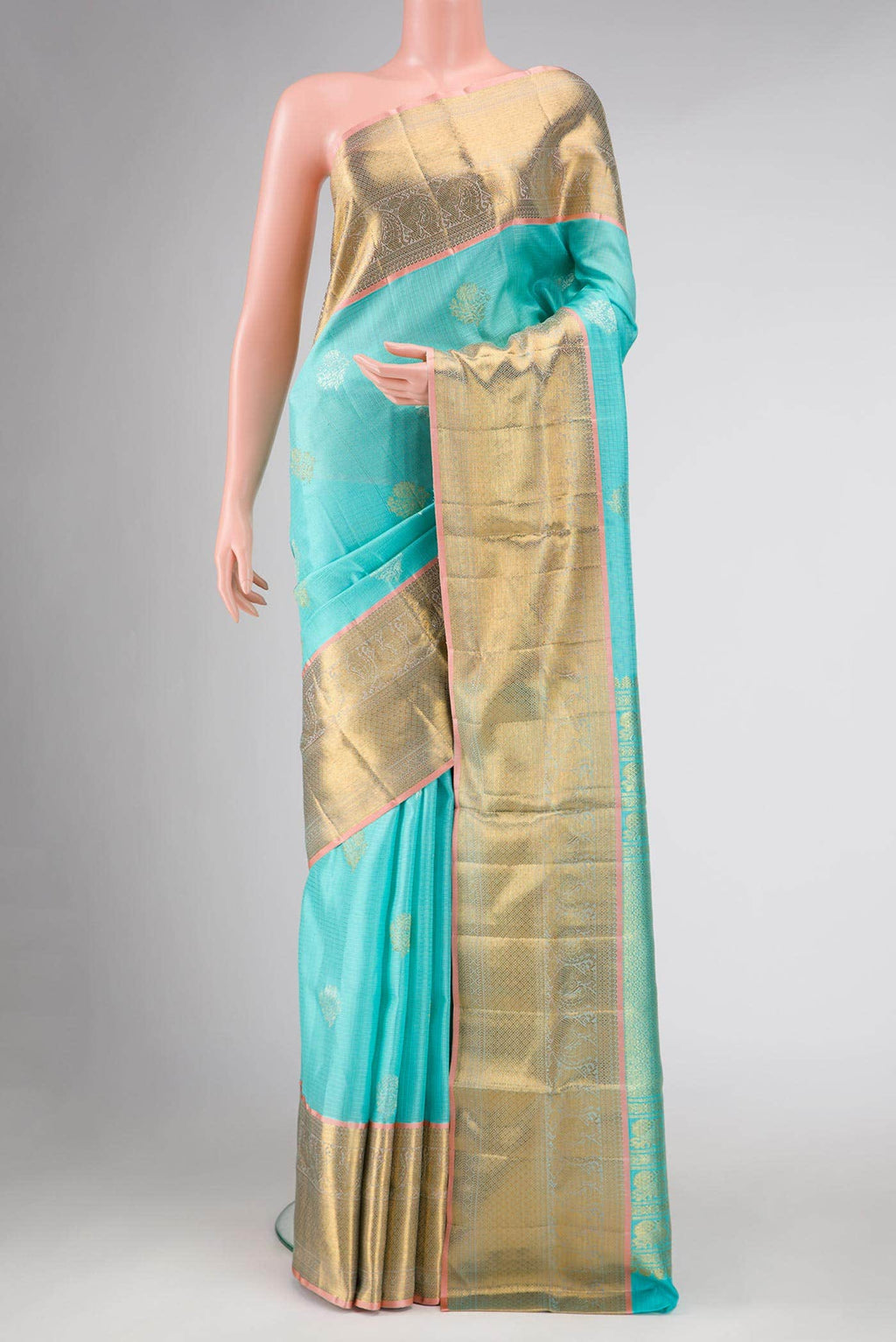 Sky Blue Kota Silk Saree