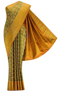 Mehandi Green and Red Dual Tone Kanjivaram Tissue Silk Saree