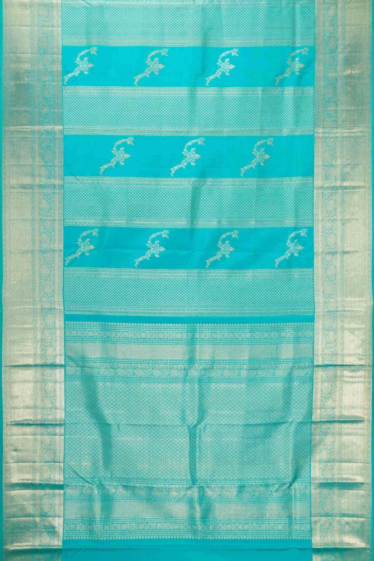 Sky Blue Kanchipuram Silk Saree