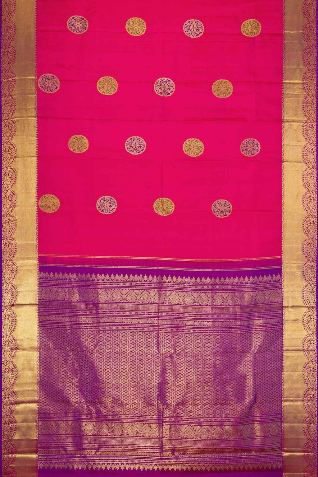 Pink Dual Tone Kanchipuram Silk Saree