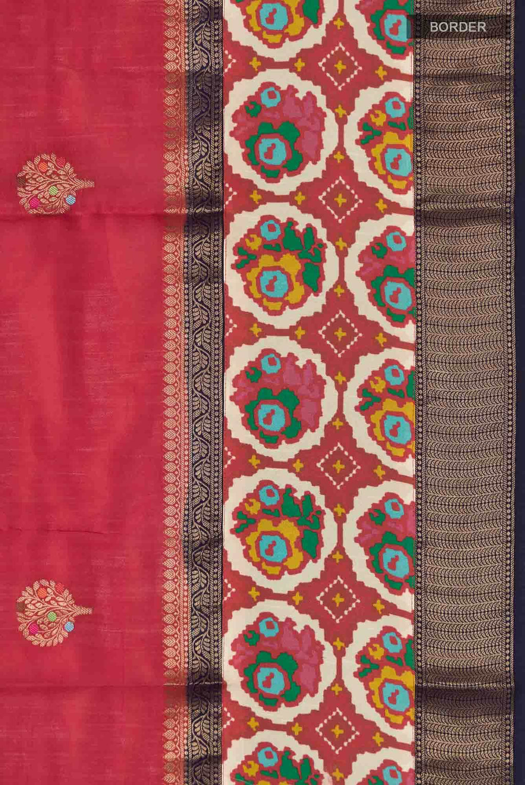 Red Banarasi Tussar Silk Saree