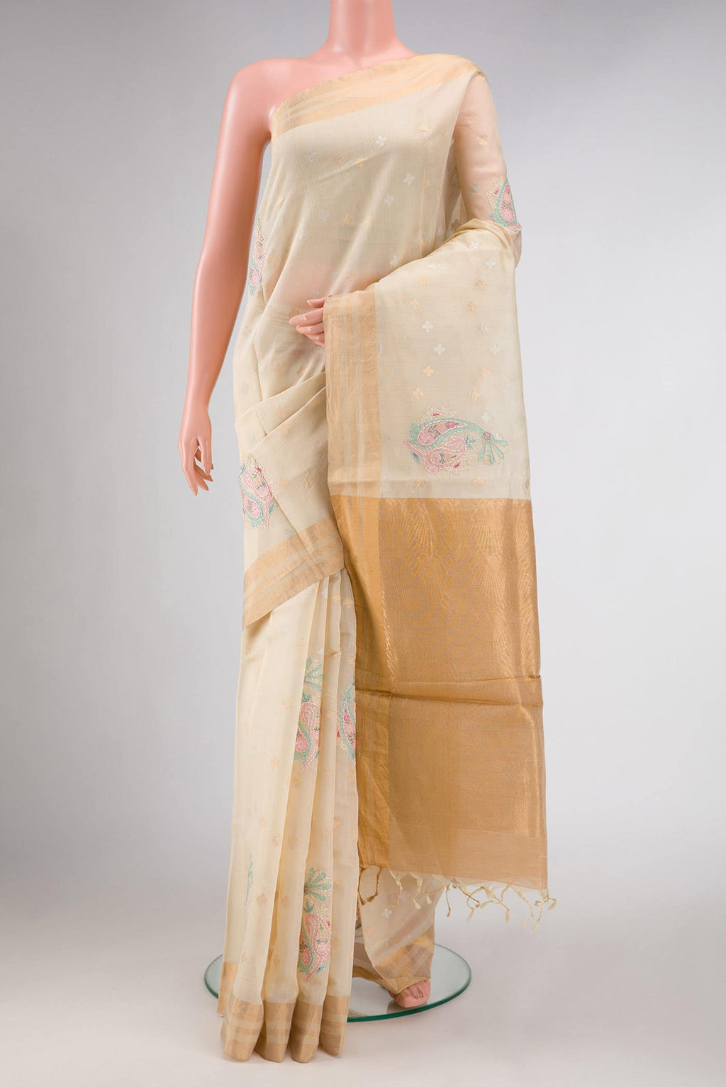 Sandal Dual Tone Chanderi Silk Saree