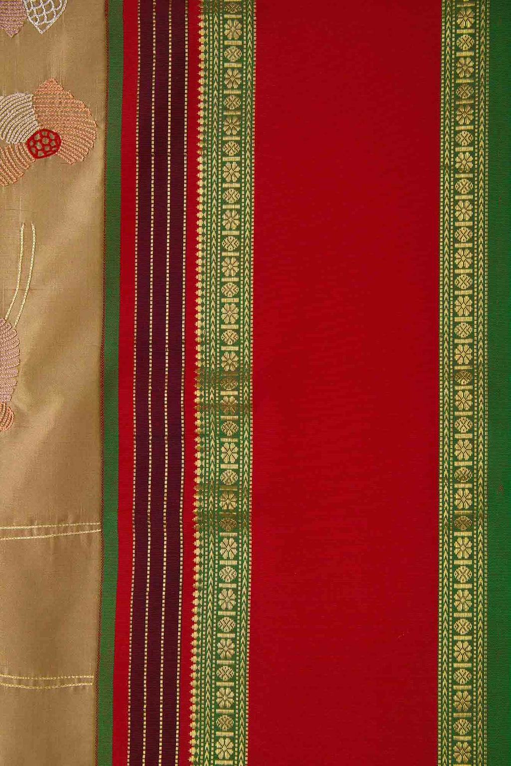 Beige Bangalore Silk Saree