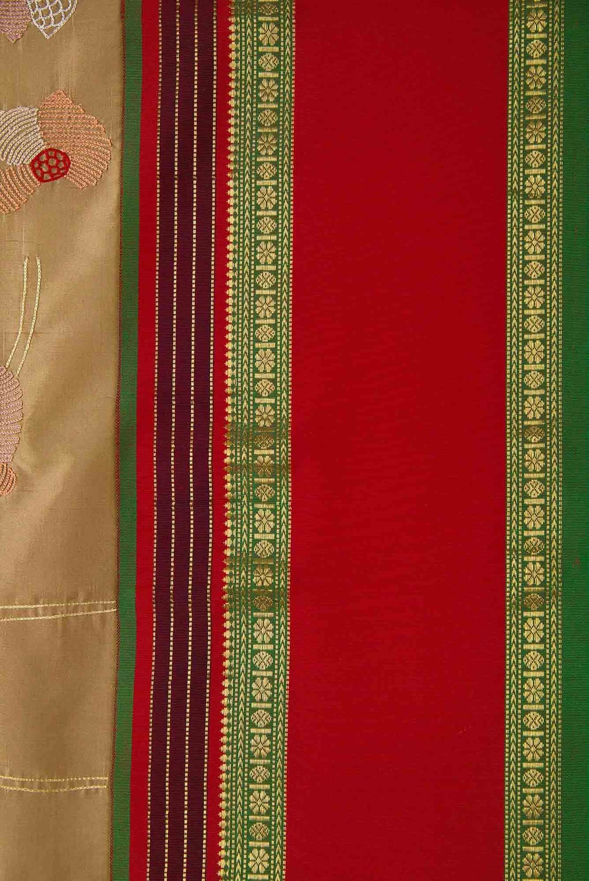 Beige Bangalore Silk Saree