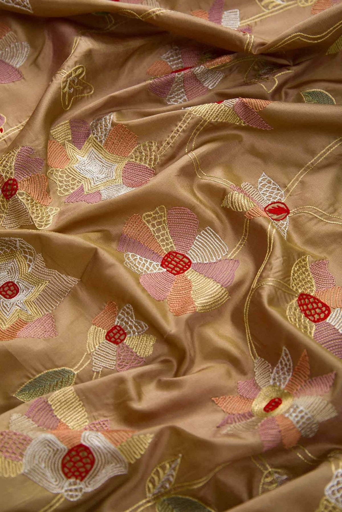 Beige Bangalore Silk Saree