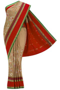 Beige Bangalore Silk Saree