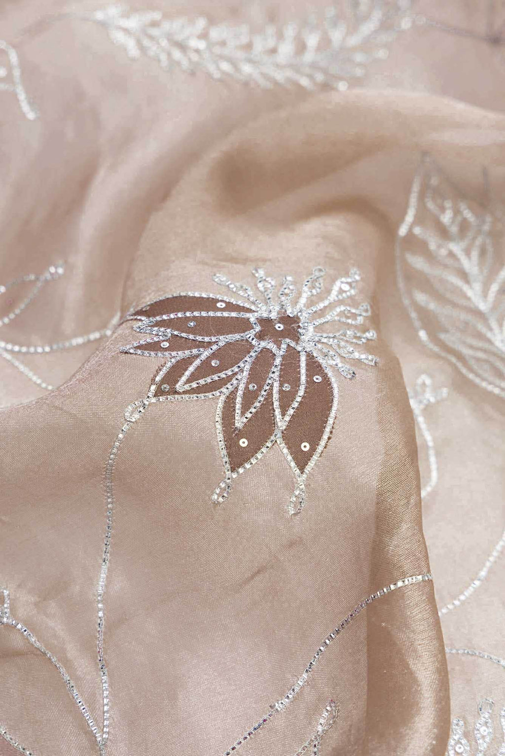 Brown Dual Tone Organza Silk Saree