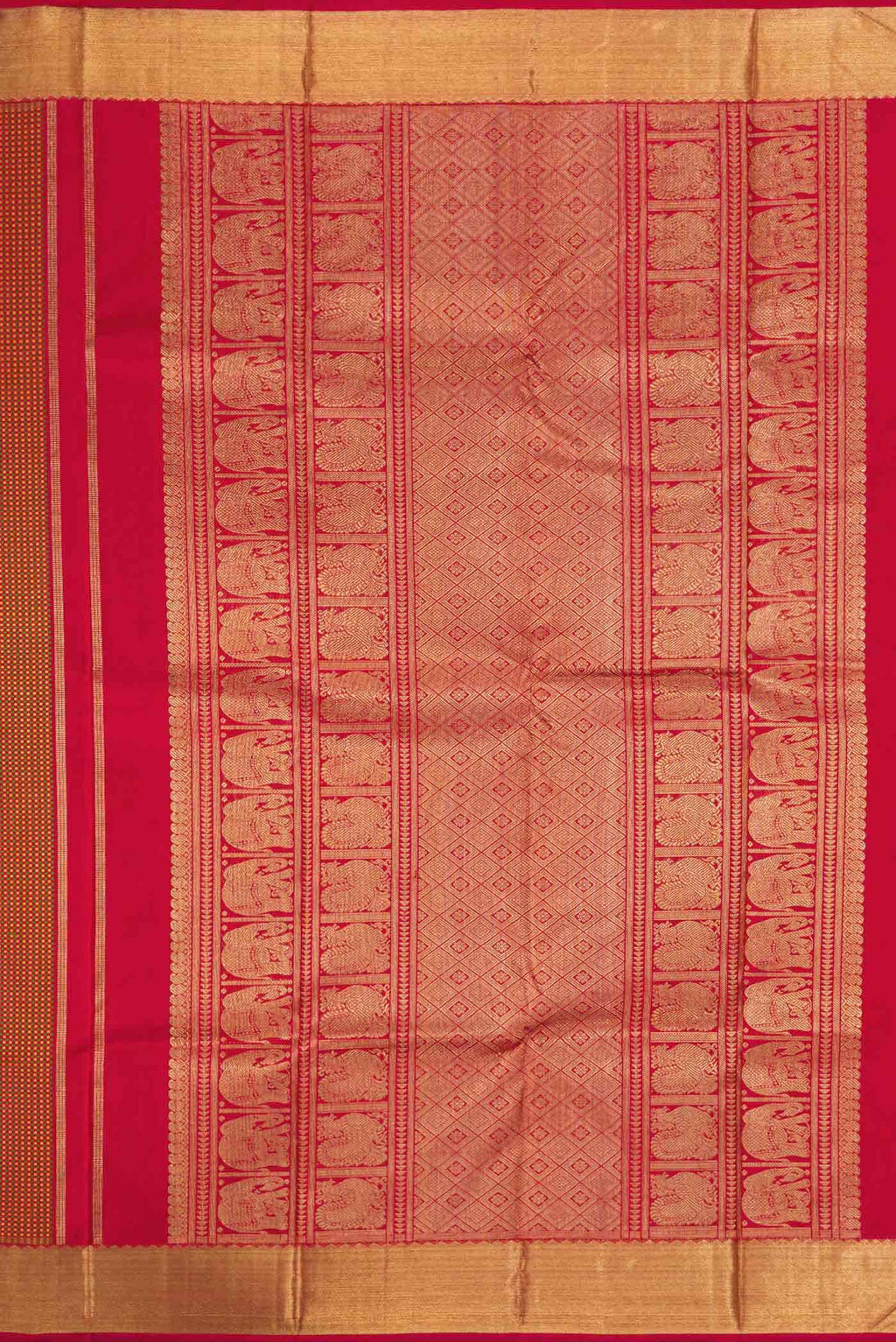 Pure Silk Pure Zari Maroon Dual Tone Kanchipuram Saree