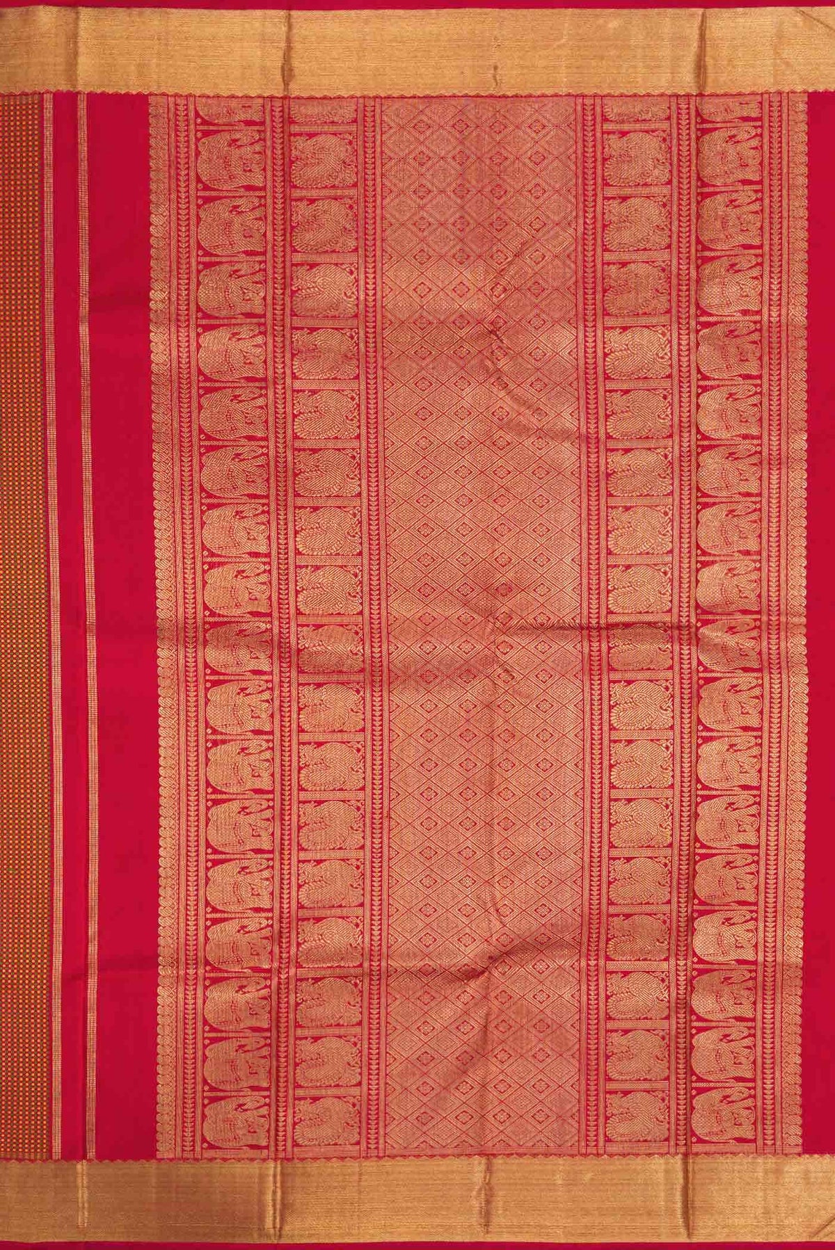 Pure Silk Pure Zari Maroon Dual Tone Kanchipuram Saree