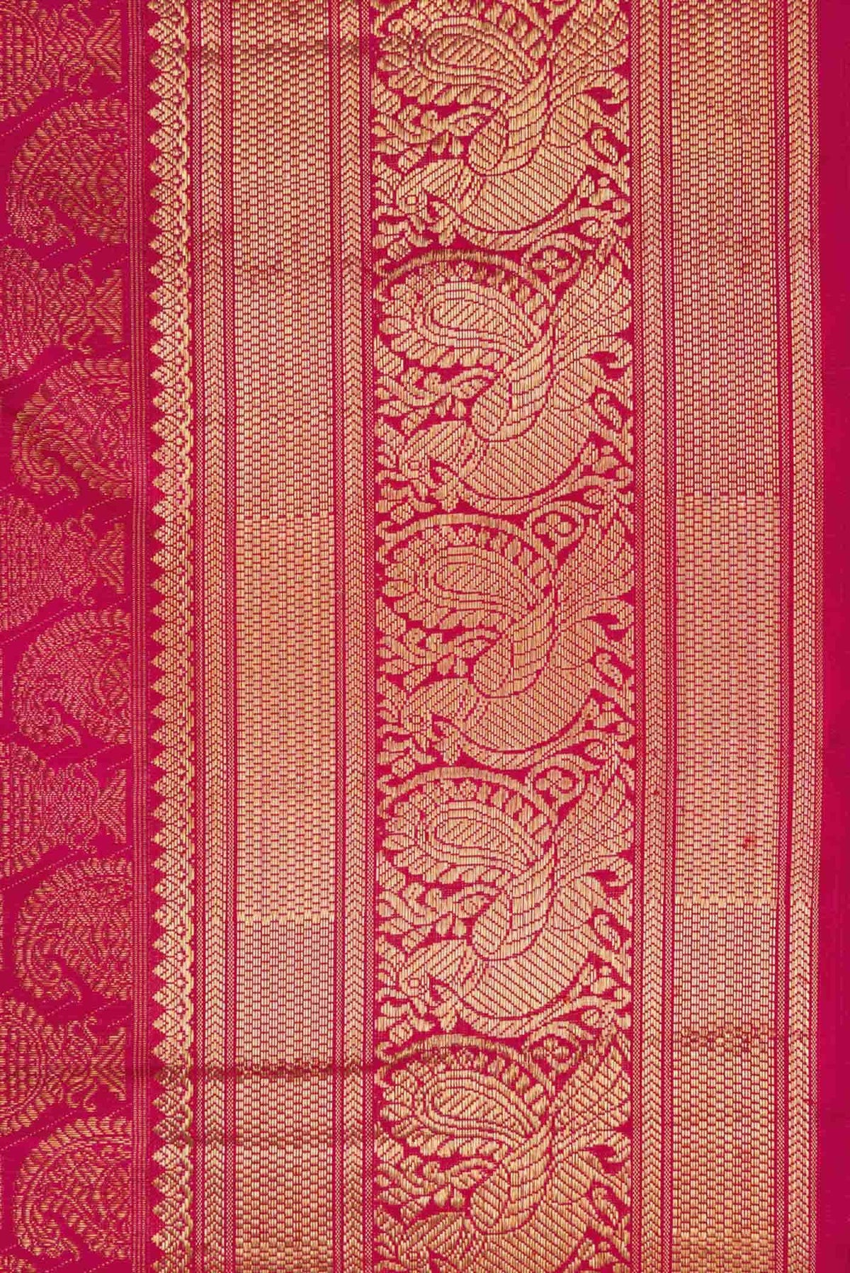 Pure Silk Pure Zari Dark Pink Dual Tone Kanchipuram Saree