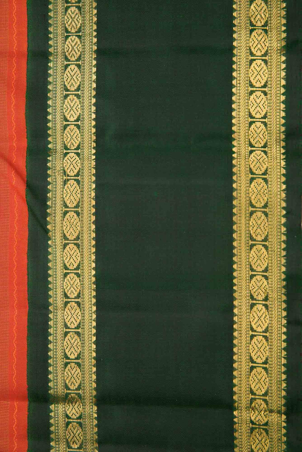 Pure Silk Pure Zari Orange Dual Tone Kanchipuram Saree