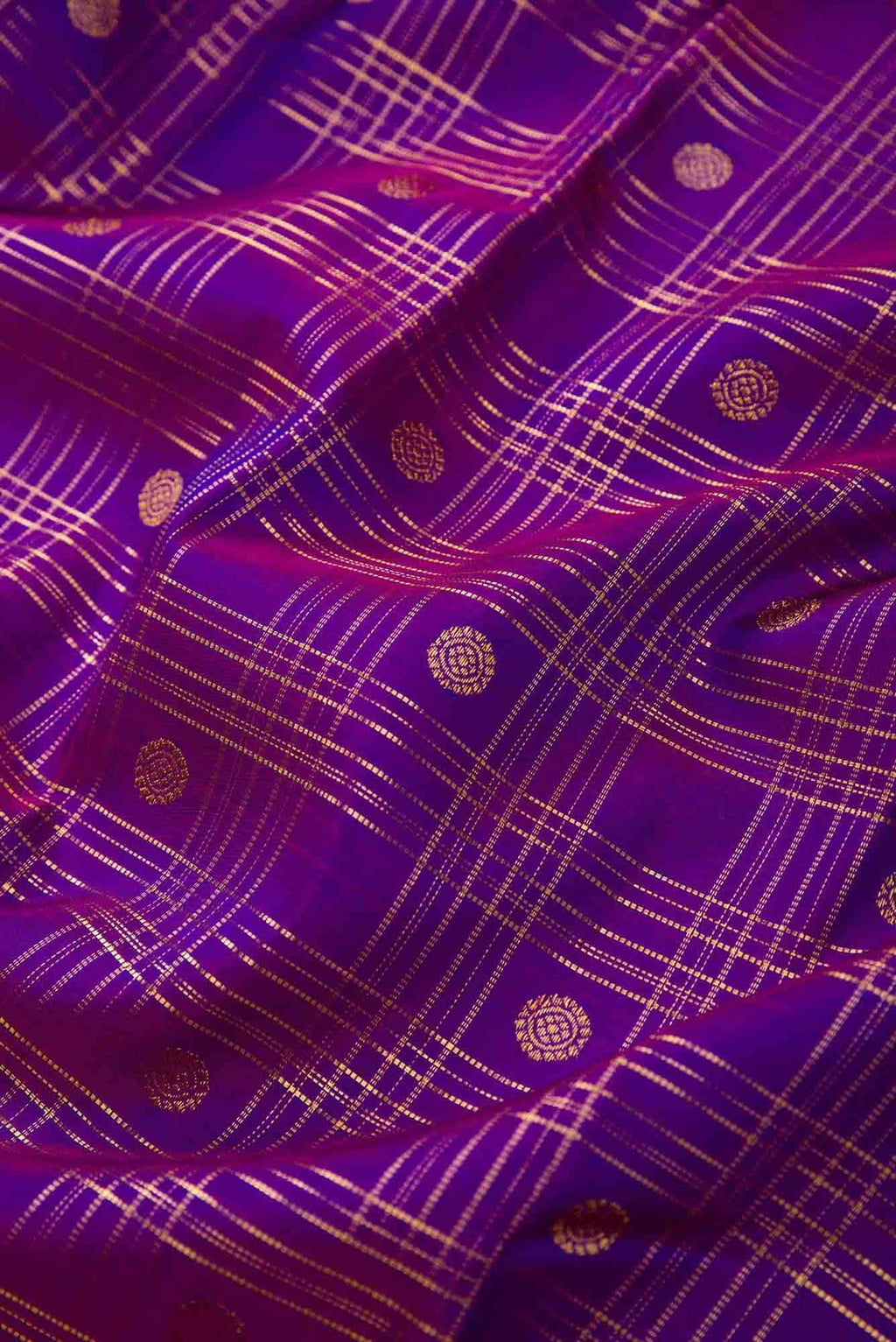 Pure Silk Pure Zari Violet Dual Tone Kanjivaram Saree
