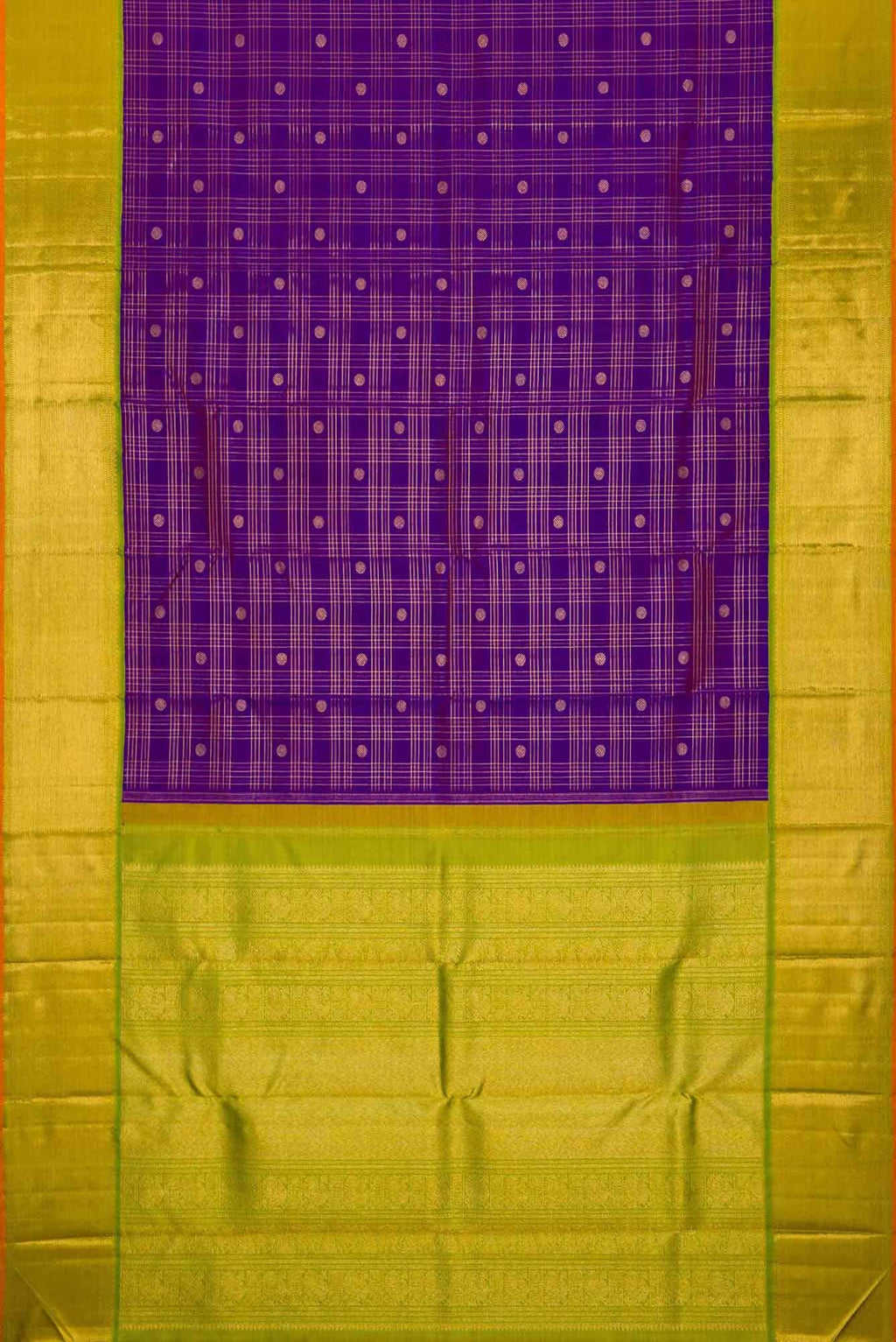 Pure Silk Pure Zari Violet Dual Tone Kanjivaram Saree
