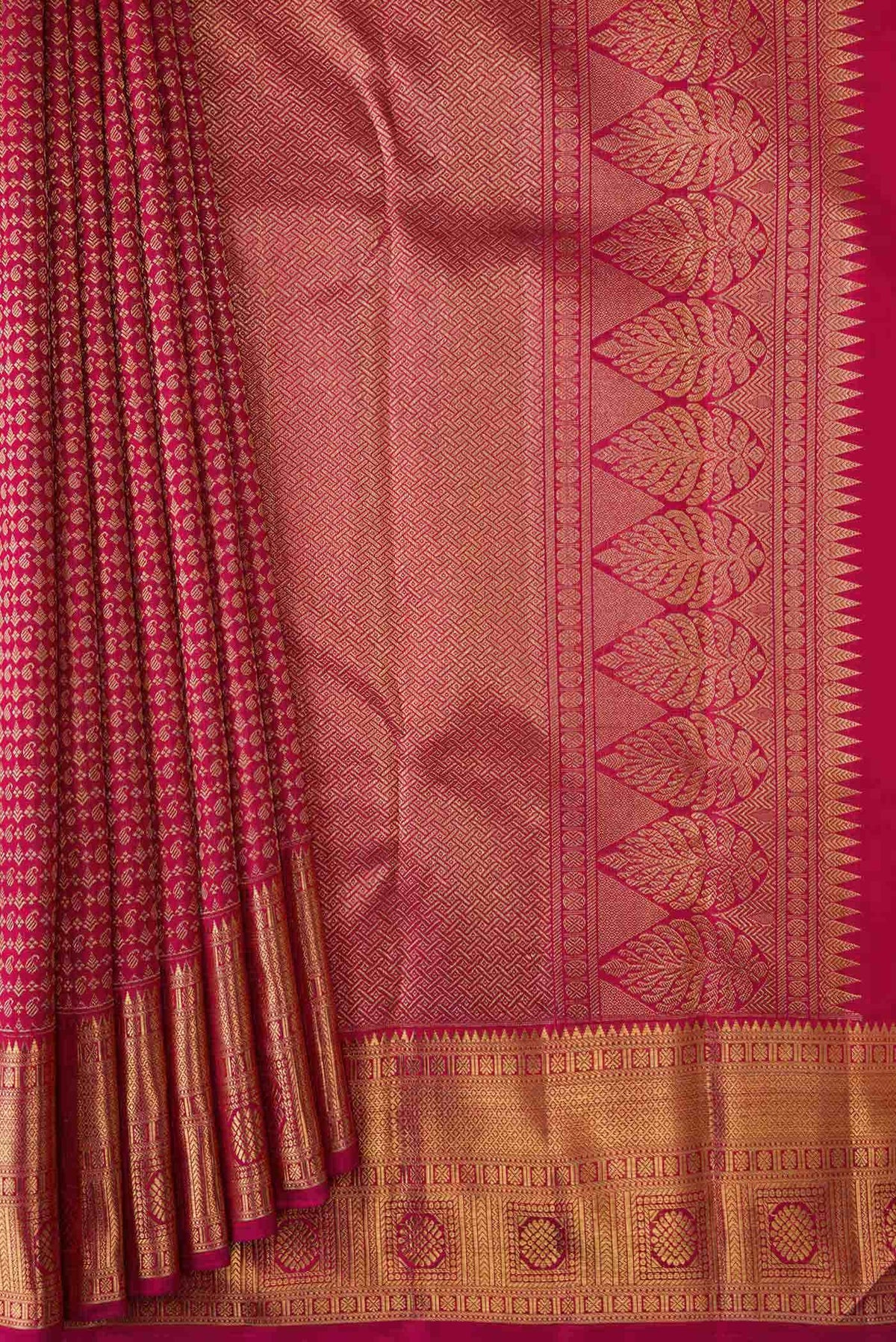 Pure Silk Pure Zari Maroon Kanjivaram Saree