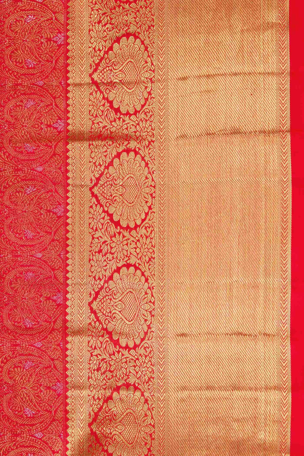Pure Silk Pure Zari Red Dual Tone Kanjivaram Saree