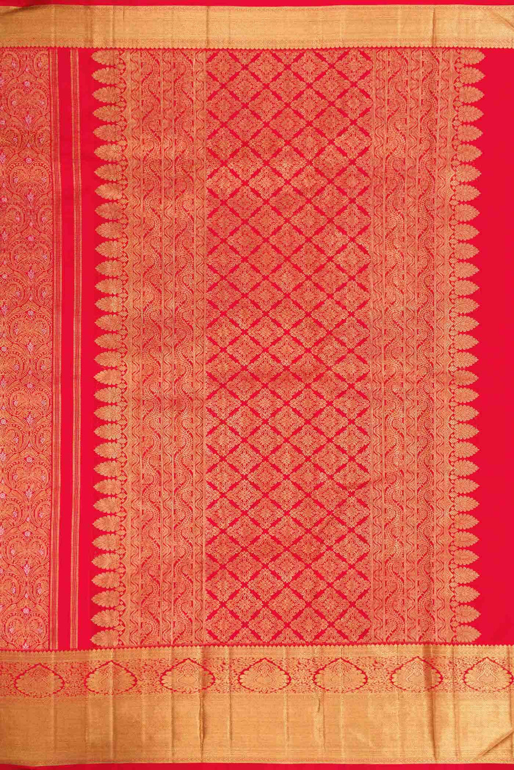 Pure Silk Pure Zari Red Dual Tone Kanjivaram Saree