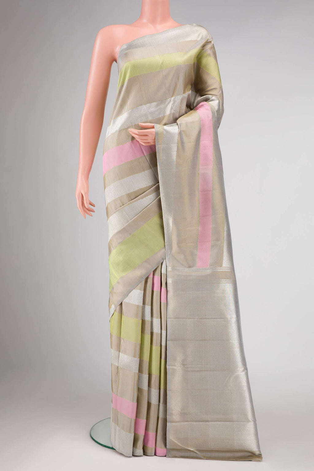 Pure Silk Pure Zari Multi Kanjivaram Saree