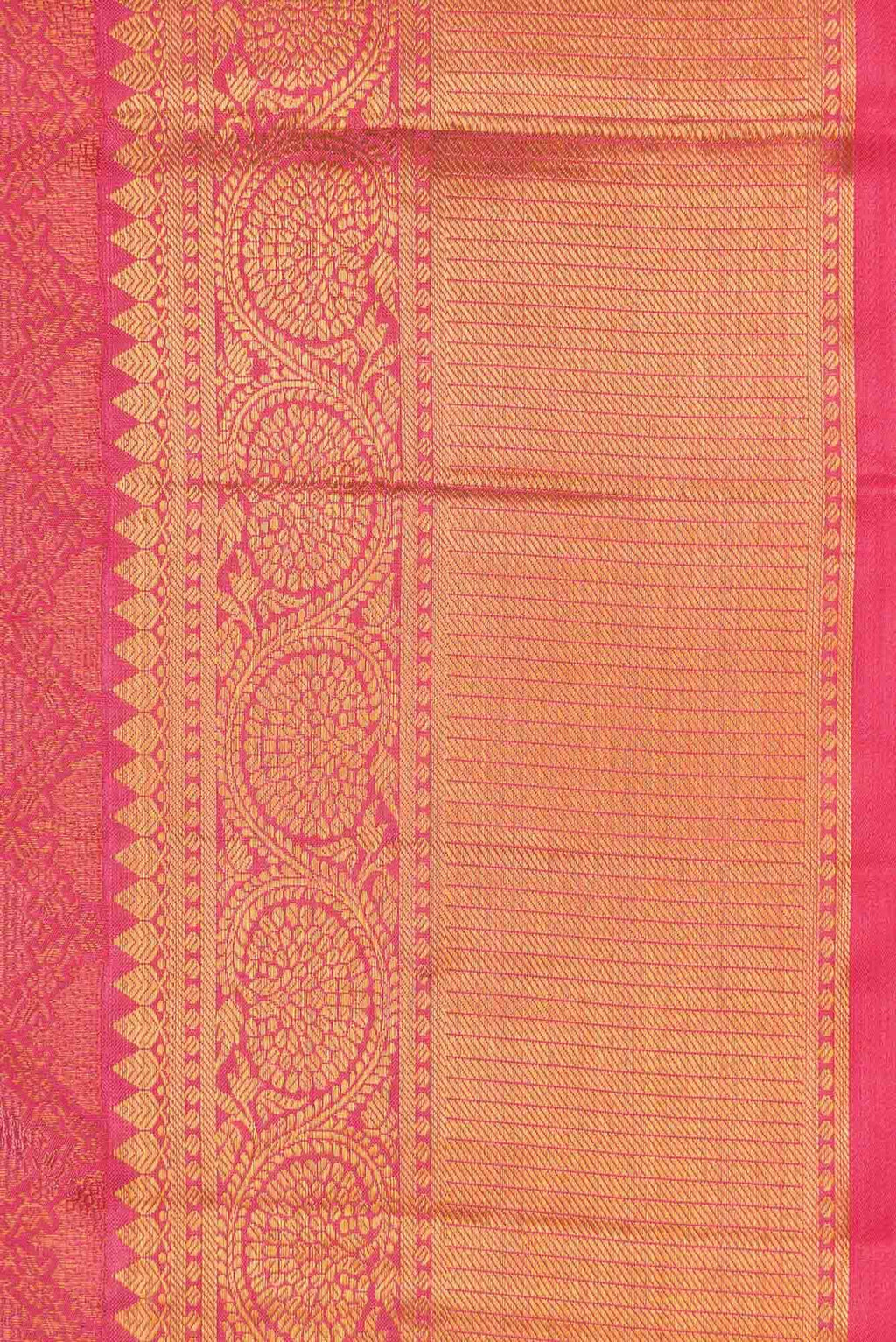Pure Silk Pure Zari Peach Dual Tone Kanjivaram Saree