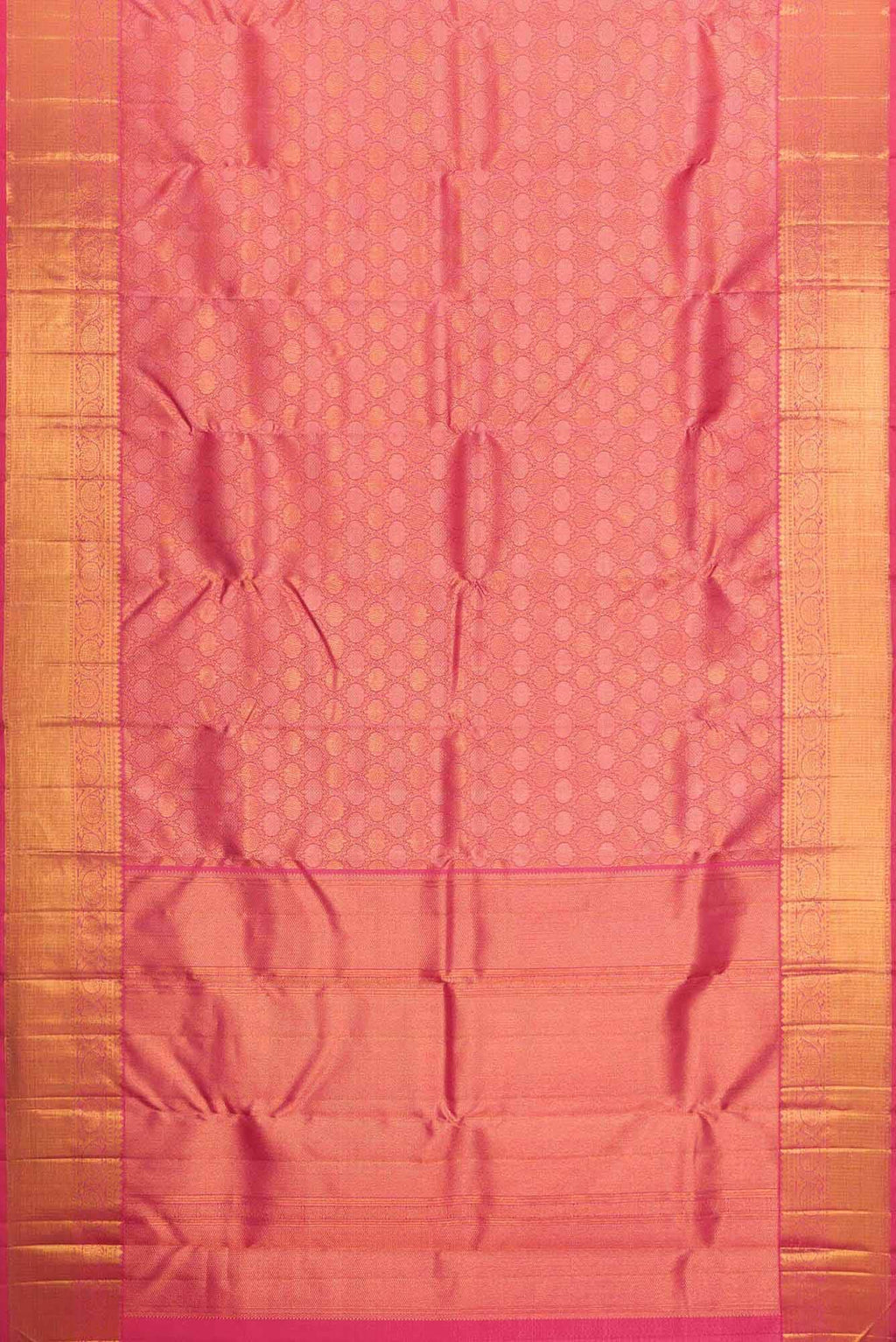 Pure Silk Pure Zari Peach Dual Tone Kanjivaram Saree