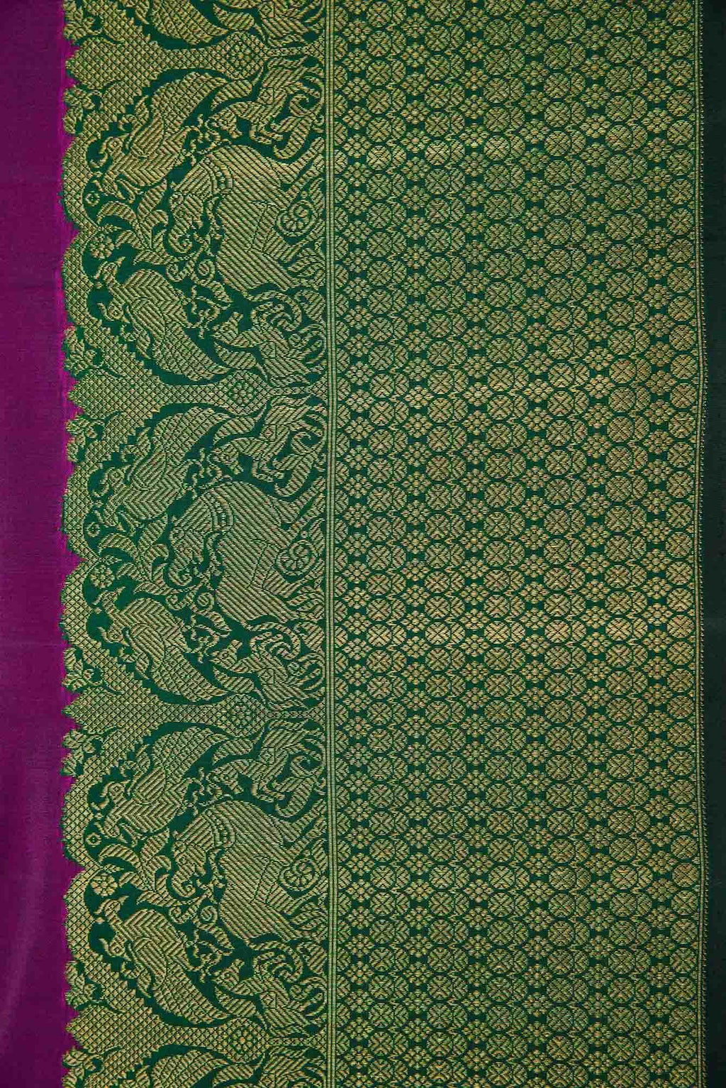 Pure Silk Pure Zari Purple Dual Tone Kanjivaram Saree