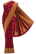 Pure Silk Pure Zari Maroon Dual Tone Kanjivaram Saree