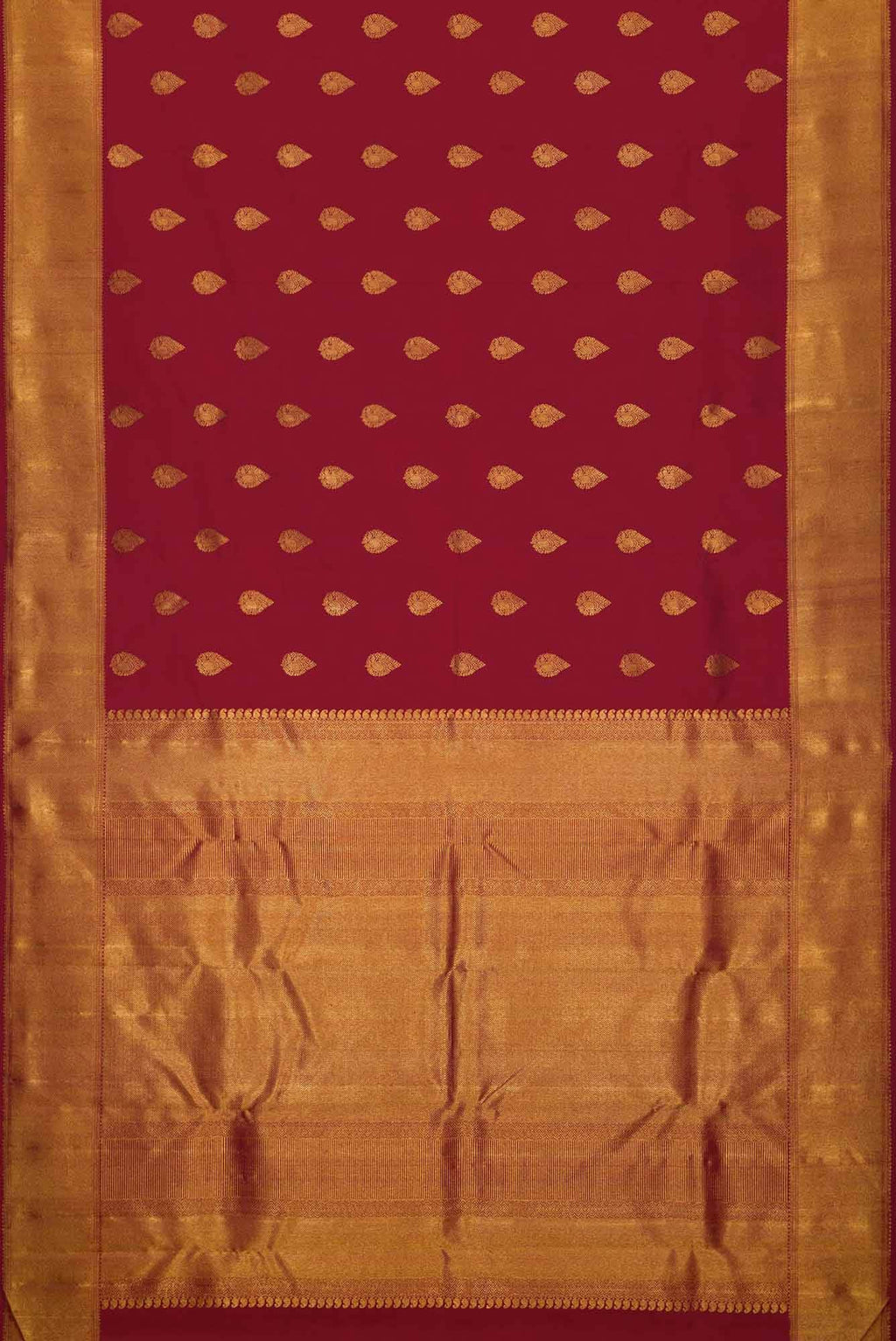 Pure Silk Pure Zari Maroon Dual Tone Kanjivaram Saree