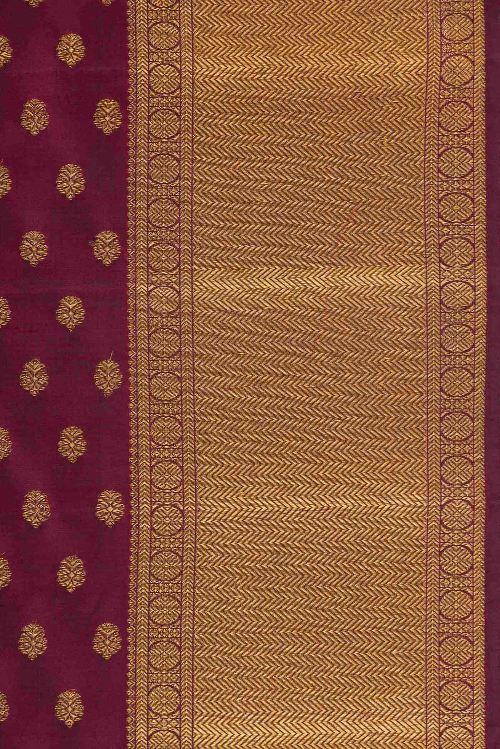 Pure Silk Pure Zari Maroon Dual Tone Kanjivaram Saree