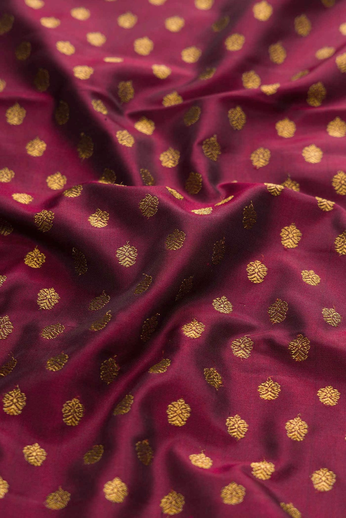 Pure Silk Pure Zari Maroon Dual Tone Kanjivaram Saree