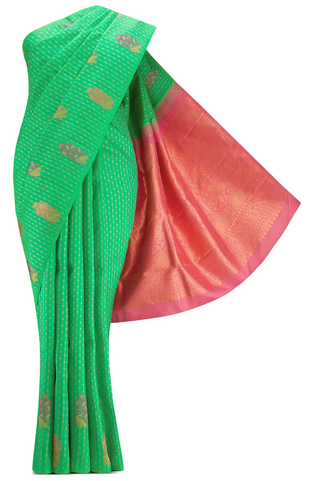Sea Green Dual Tone Kanjivaram Silk Saree