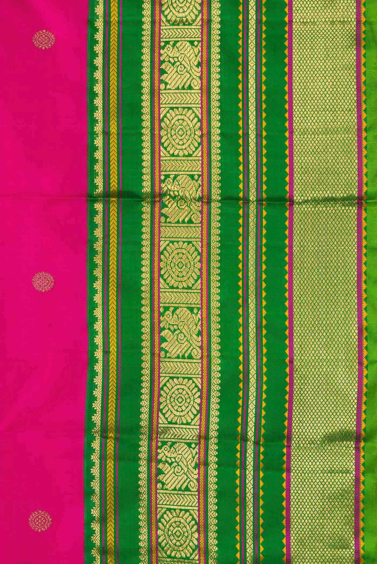 Pure Silk Pure Zari Pink Dual Tone Kanchipuram Saree