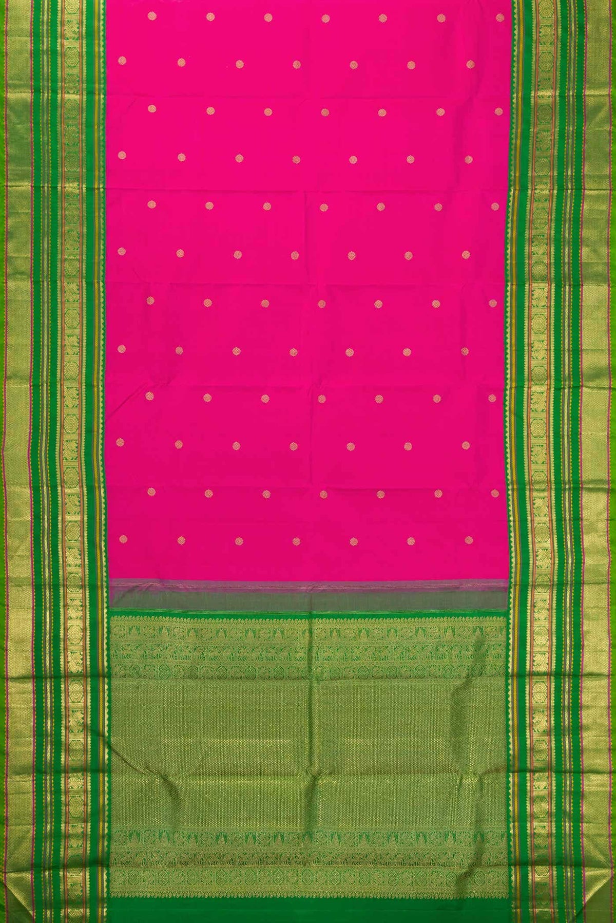 Pure Silk Pure Zari Pink Dual Tone Kanchipuram Saree
